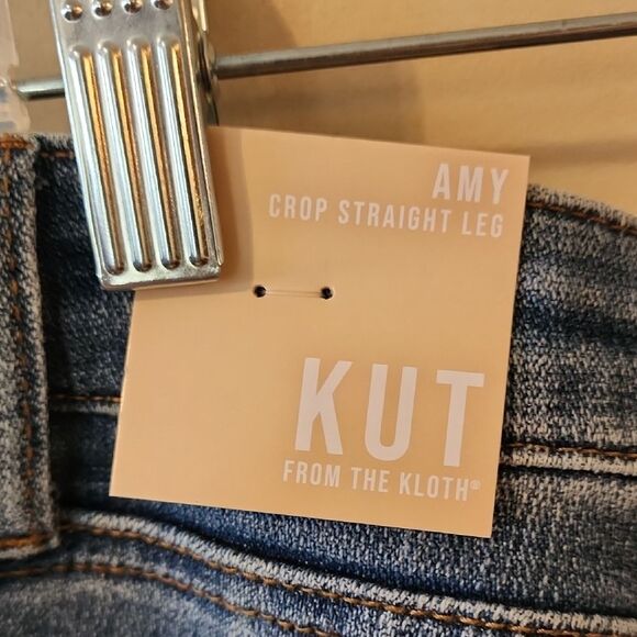Kut from the Kloth Blue Ankle Cropped Jeans Casual Style NWT SIZE 18 - Picture 2 of 4
